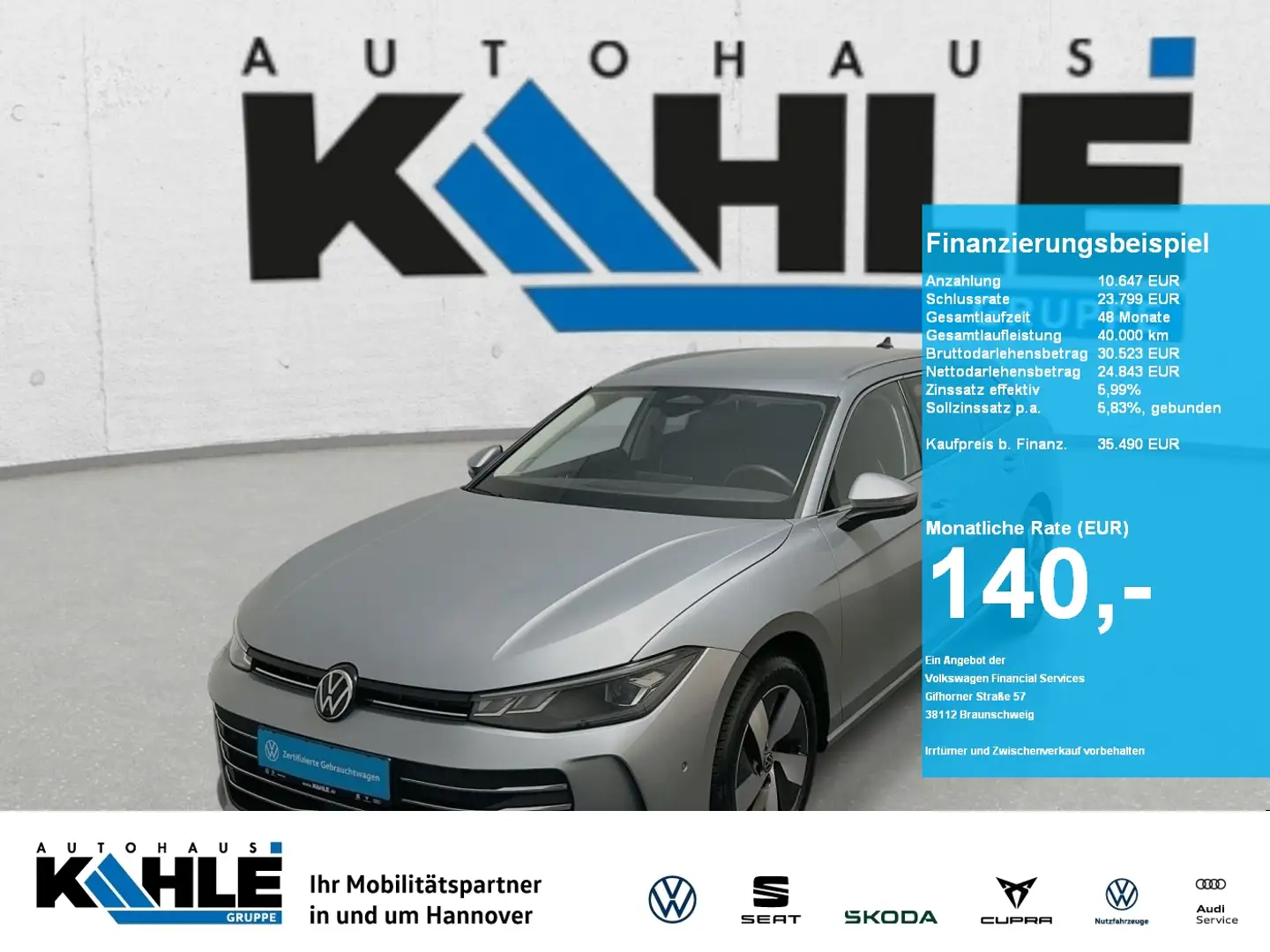 Volkswagen Passat Variant Business 1.5TSI DSG Navi LED AHK Silber - 1