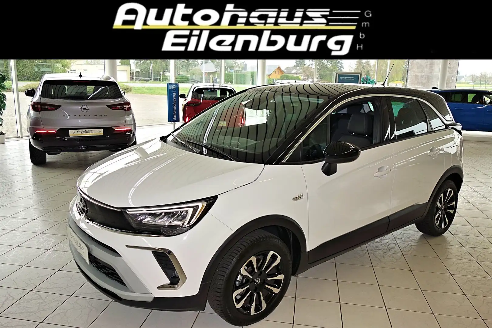 Opel Crossland 1.2 Eleg.LED,Navi,Kamera,AGR,beheiz.Frontscheibe Weiß - 1