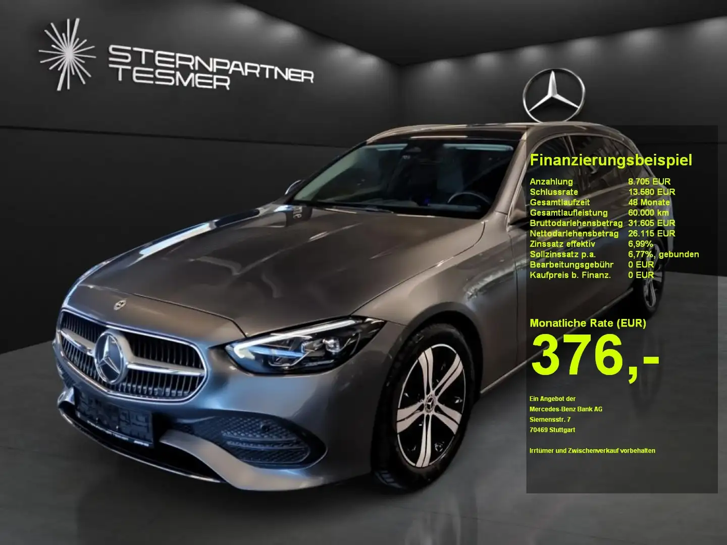 Mercedes-Benz C 180 T AVANTGARDE+KAM.+LED+TOTW.+AMBI.+PANO+AHK Grey - 1