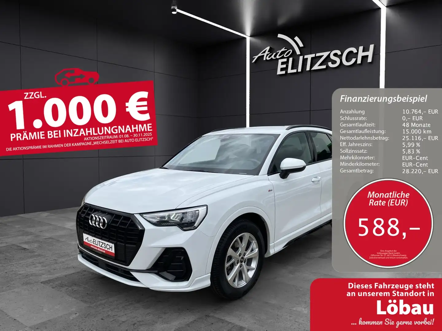 Audi Q3 35 TDI quattro S-line S-tronic Navi AVC GRA RFK SH Weiß - 1