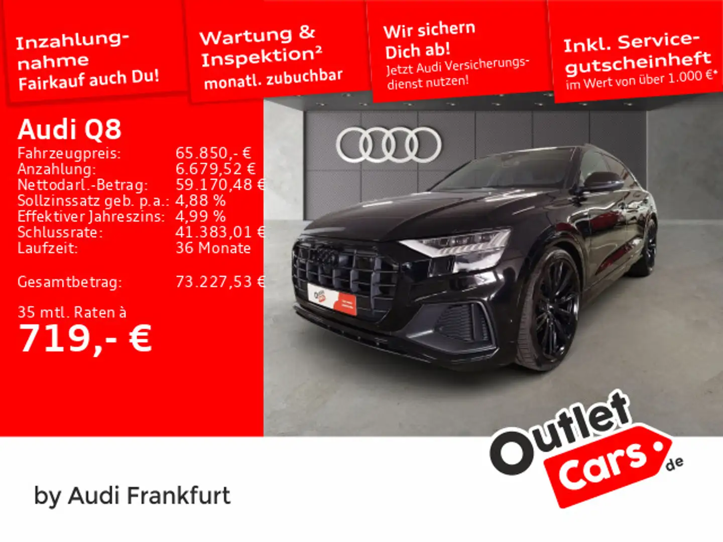Audi Q8 50 TDI qu S line competition+ Matrix Leder Lu Schwarz - 1