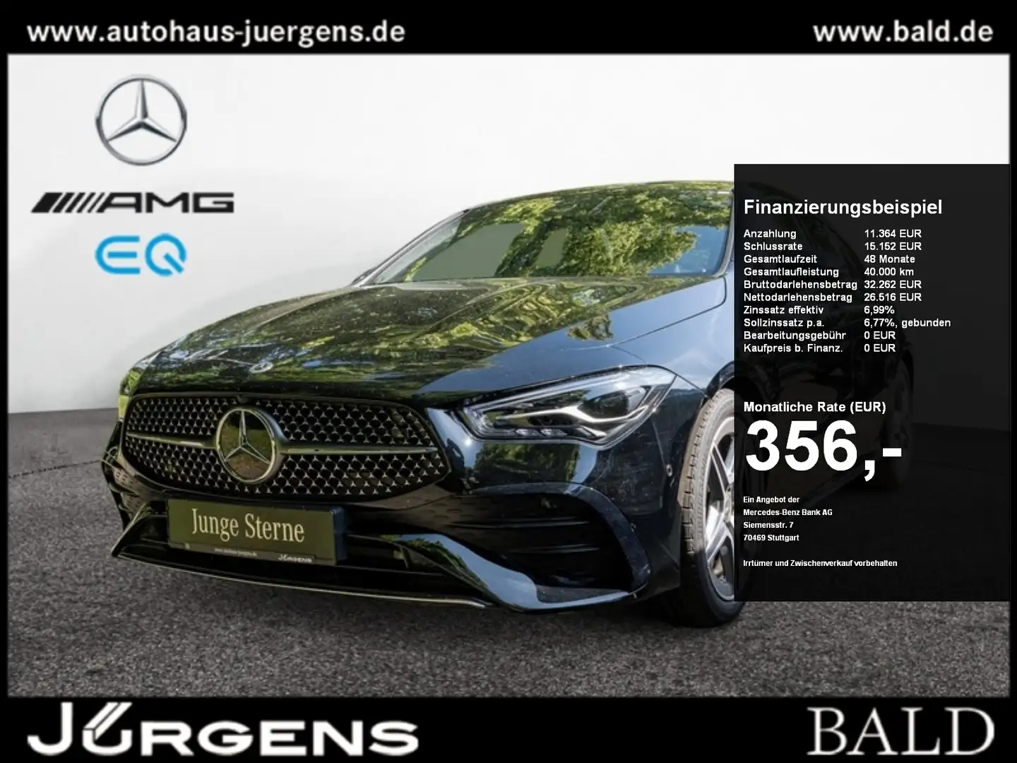 Mercedes-Benz CLA 200 d SB AMG-Sport/LED/Cam/Pano/Distr/Winter Schwarz - 1