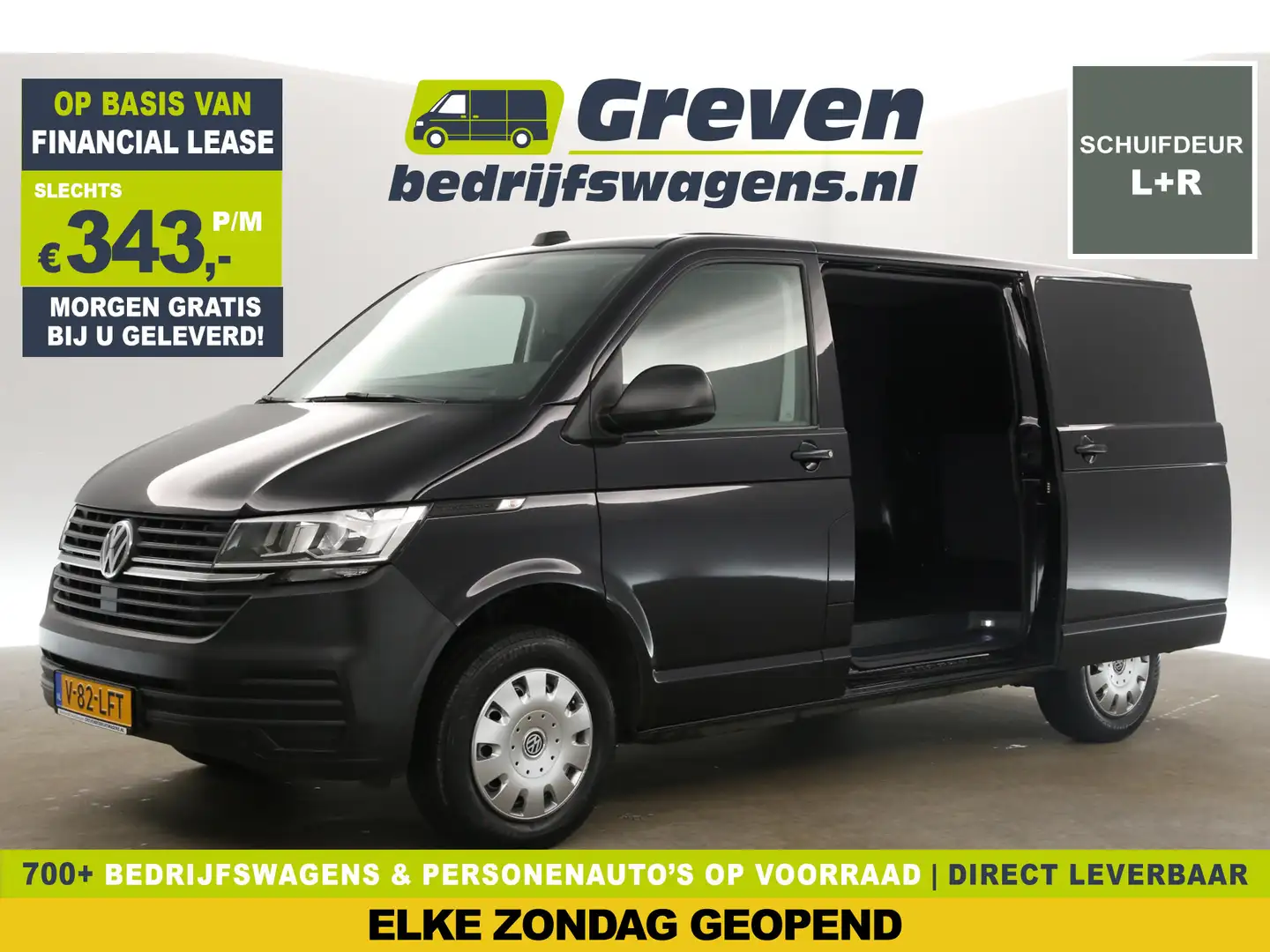 Volkswagen T6.1 Transporter 2.0 TDI L1H1 140PK Airco Camera Carplay Cruise 2xS Zwart - 1