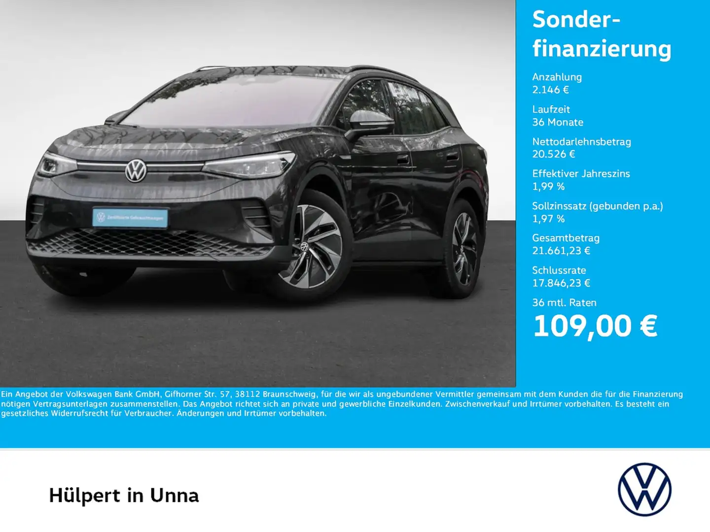 Volkswagen ID.4 PURE WÄRMEPUMPE LM19 NAVI SITZHEIZUNG LED Grau - 1