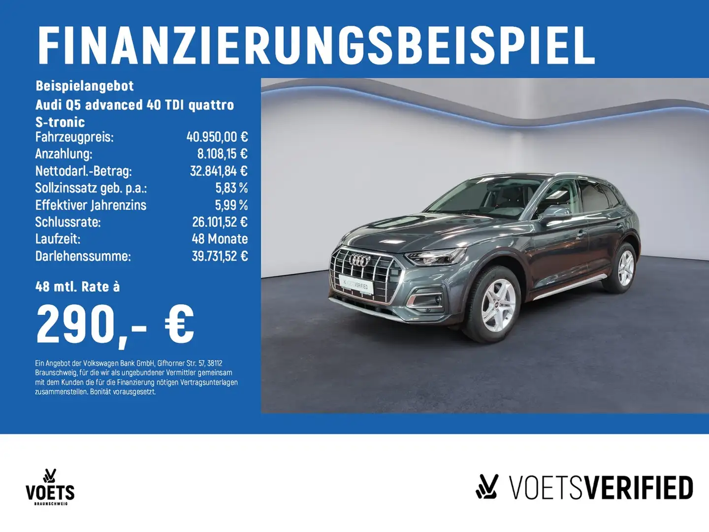 Audi Q5 advanced 40 TDI quattro S-tronic LED+RearView+SHZ Grijs - 2