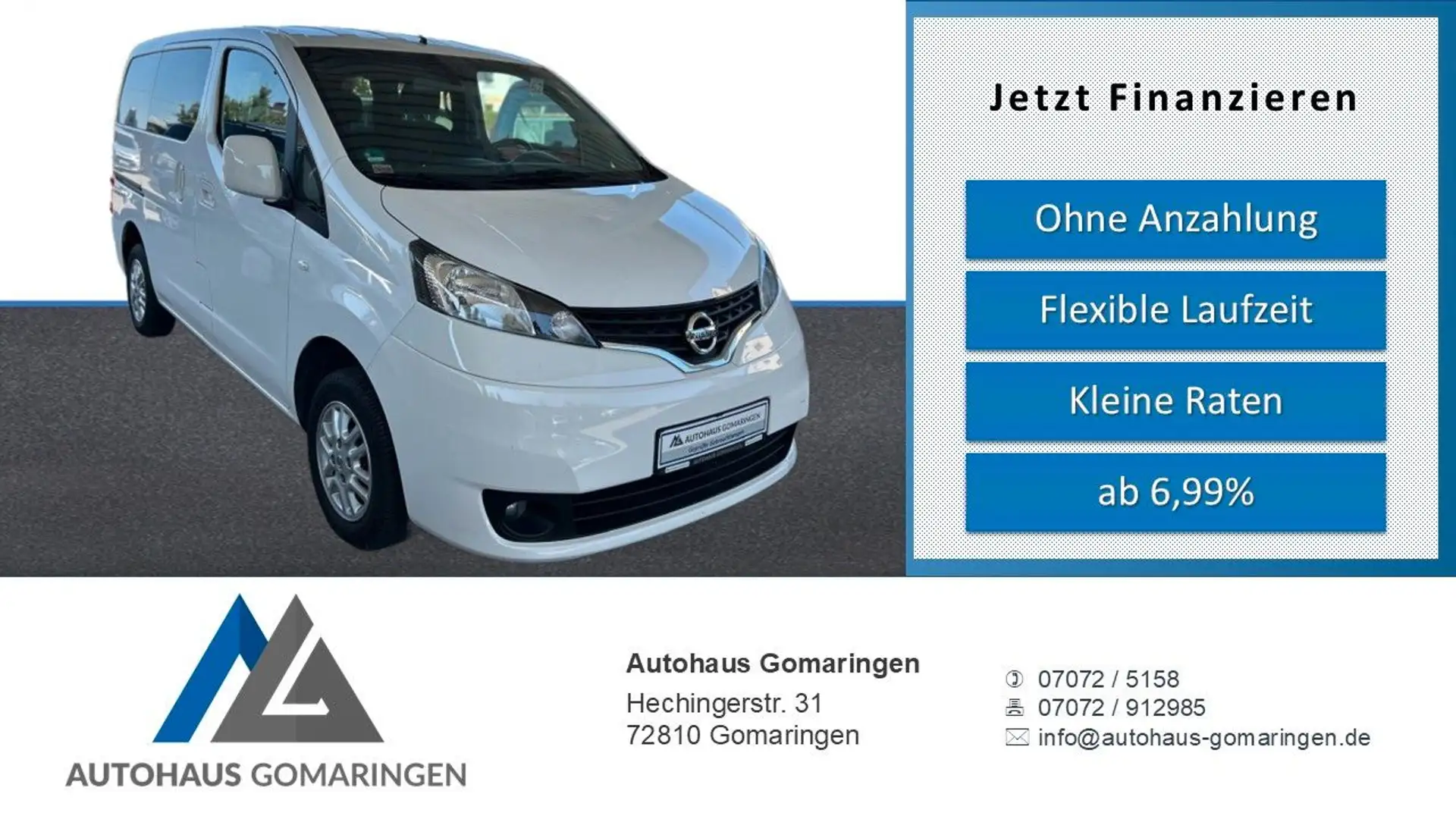 Nissan NV200 Evalia Tekna*1.Hand*Kamera*Navi*SHZ*8-fach Bílá - 1