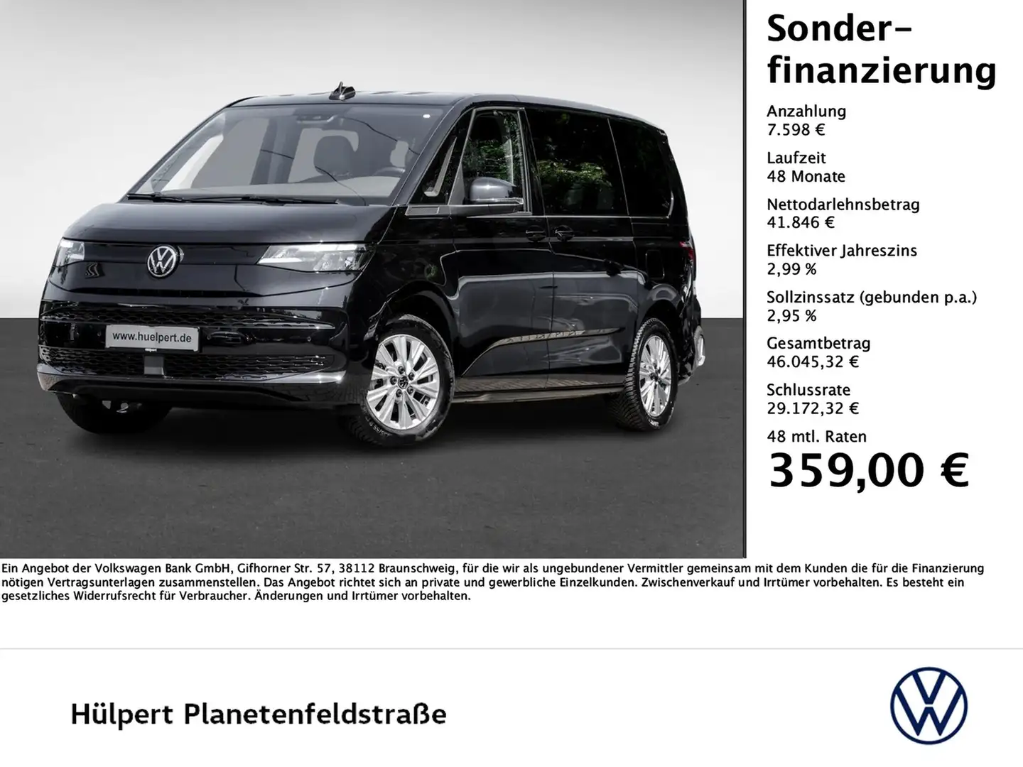Volkswagen T7 Multivan KÜ 7-Sitze AHK NAVI CAM Schwarz - 1