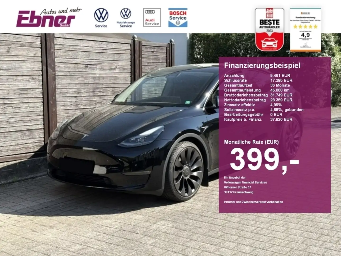 Tesla Model Y PERFORMANCE Dual AWD 534PS W-PUMPE+PANO+ACC+21 ALU Nero - 1