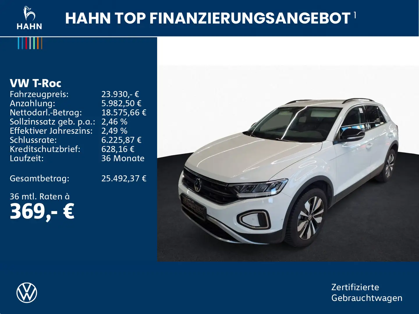Volkswagen T-Roc 1.0TSI Goal LED Navi ACC Sitzhzg APP DAB Weiß - 2