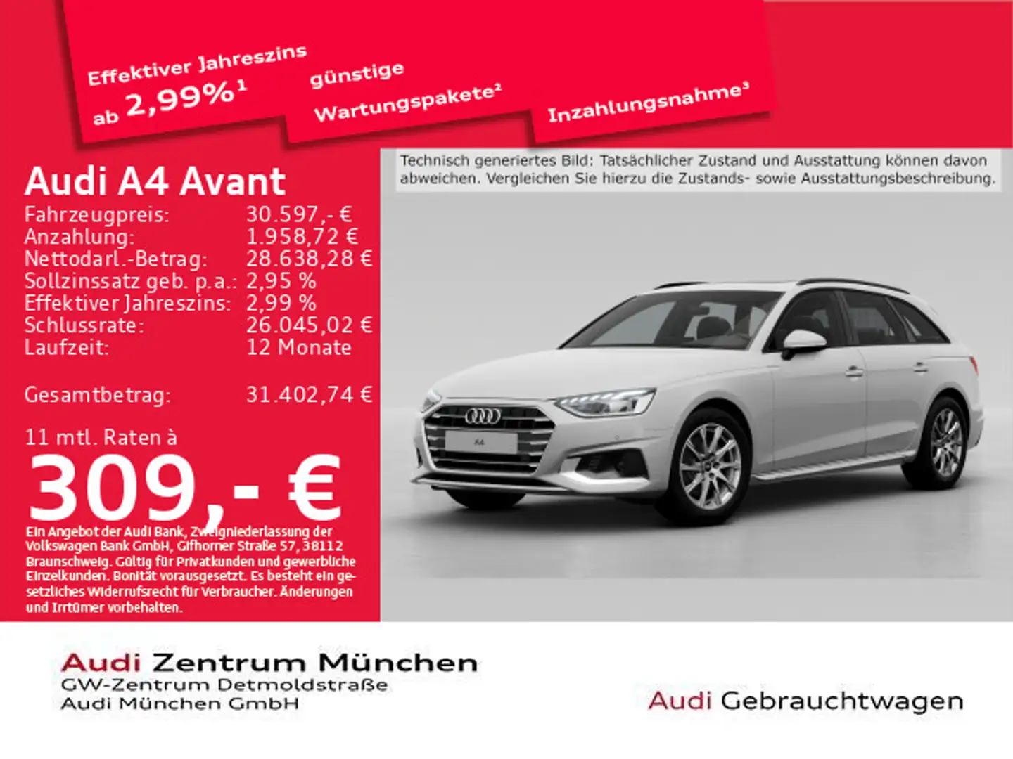 Audi A4 35 TDI S tronic Advanced Pano Leder Mas Weiß - 1