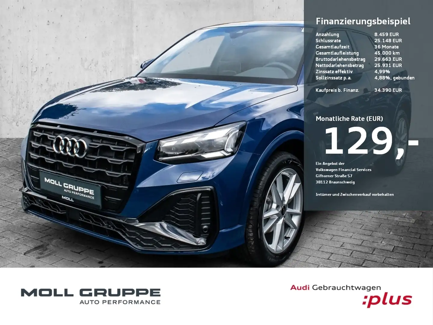 Audi Q2 35 TFSI S tronic S line (Navi plus*Matrix LED) Blauw - 1
