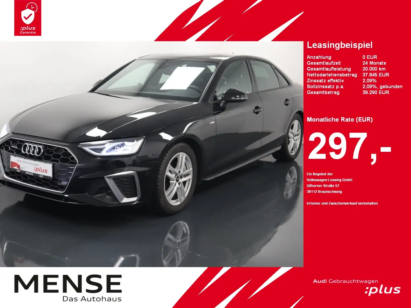 Audi A4 45 TFSI quattro S tronic S line |FLA|CarPlay Zwart - 1