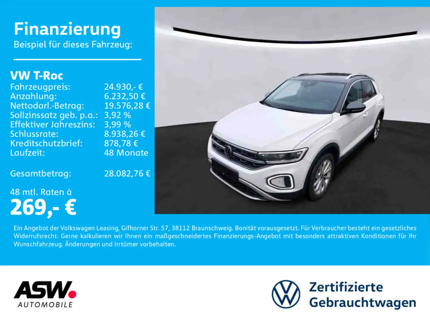 Volkswagen T-Roc T-ROC Style 1.5TSI Standhzg Navi AHK PDC SHZ LED Weiß - 1