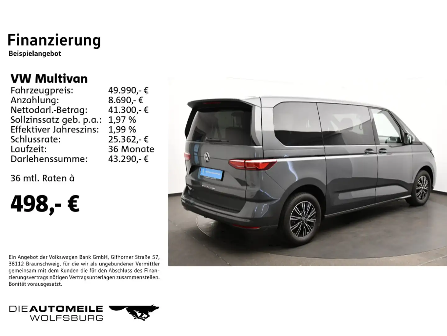 Volkswagen T7 Multivan T7 Multivan KÜ 2.0 TSI DSG Kurz/LED/Navi/Vis-a-V Szürke - 2