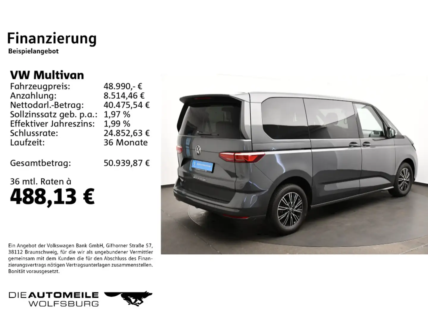 Volkswagen T7 Multivan T7 Multivan KÜ 2.0 TSI DSG Kurz/LED/Navi/Vis-a-V Gris - 2