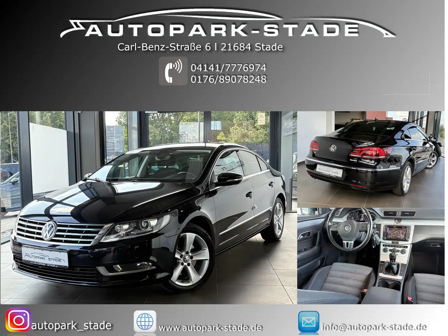 Volkswagen CC 1.4 TSI Bi-Xen Navi Tempo PDC 2.Hd. Schwarz - 1