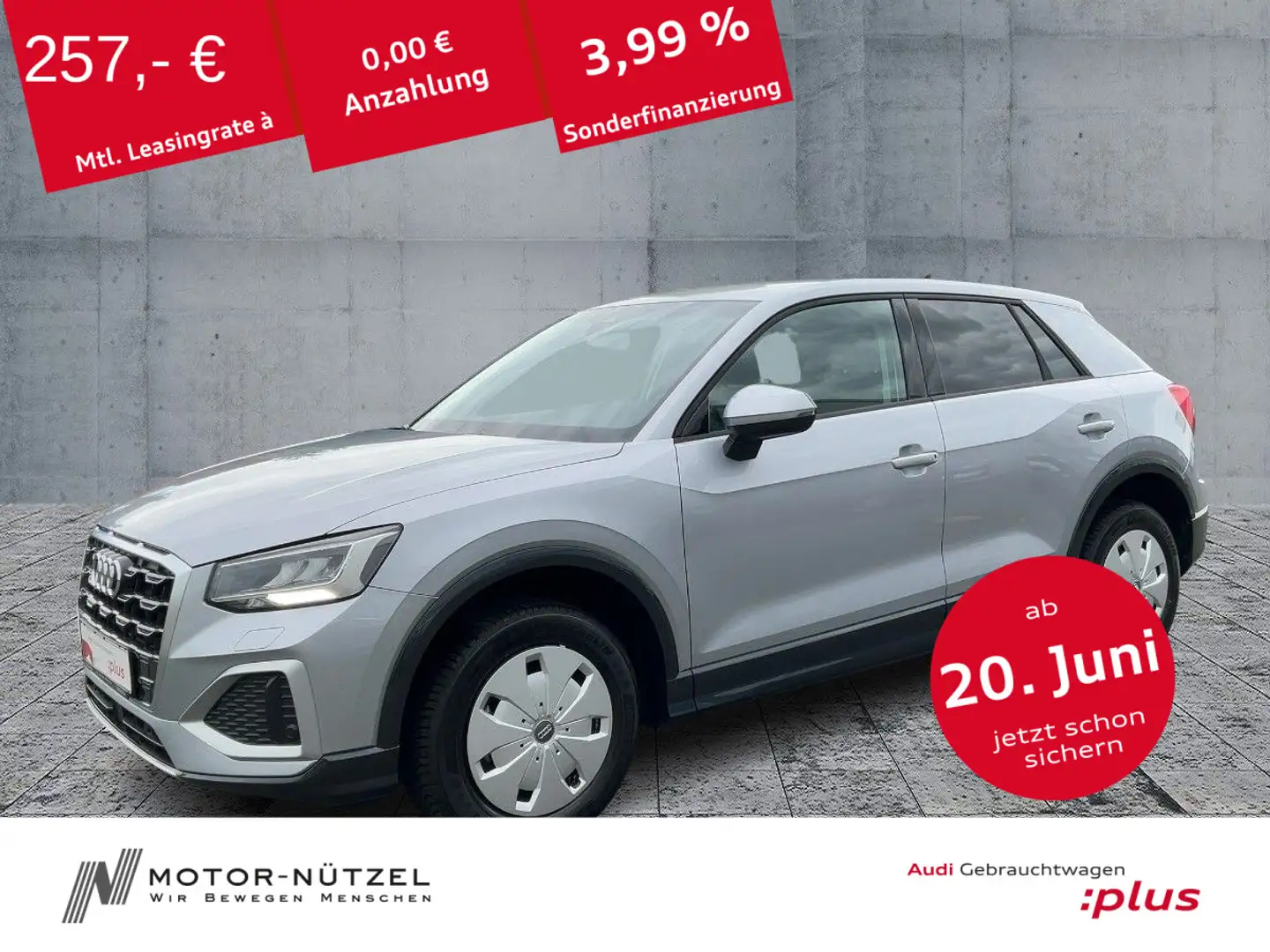 Audi Q2 35 TFSI S-TR ADVANCED LED+NAV+PDC+ACC+SHZ+AHK Silber - 1