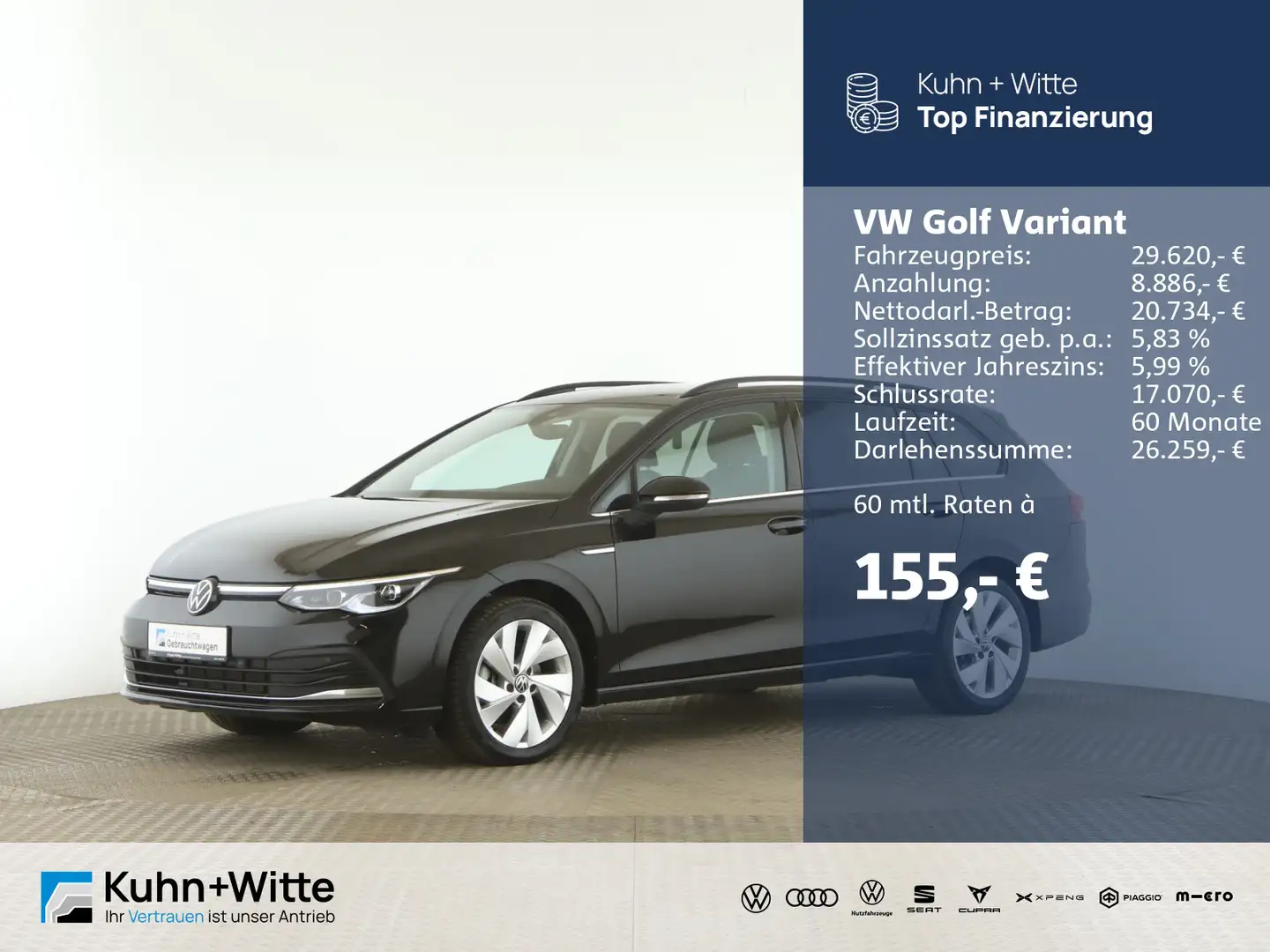 Volkswagen Golf Variant Golf VIII Variant 2.0 TDI Style *LED*PDC*Navi*Ap Zwart - 1