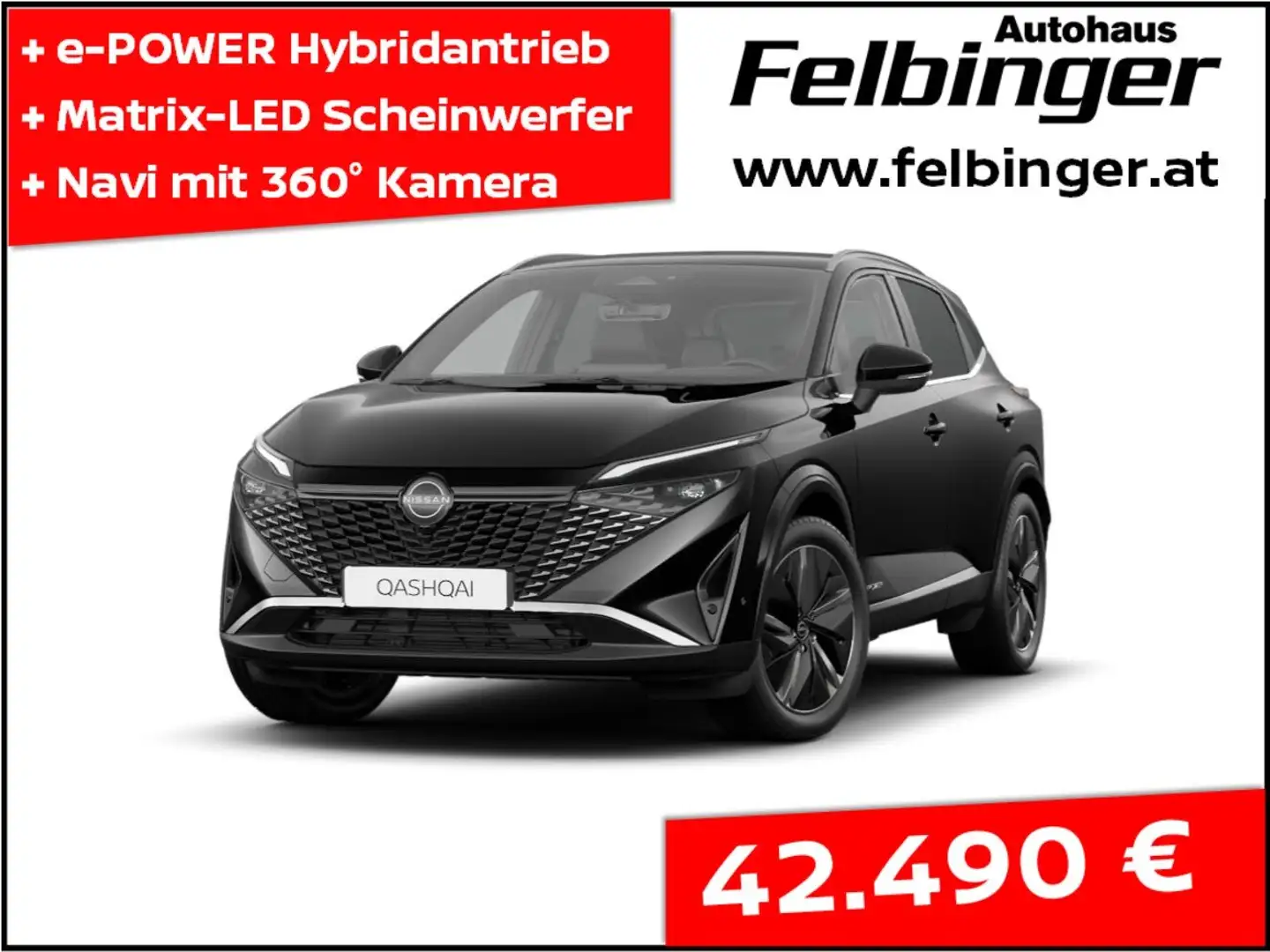 Nissan Qashqai 1,5 VC-T e-Power Tekna Zwart - 1