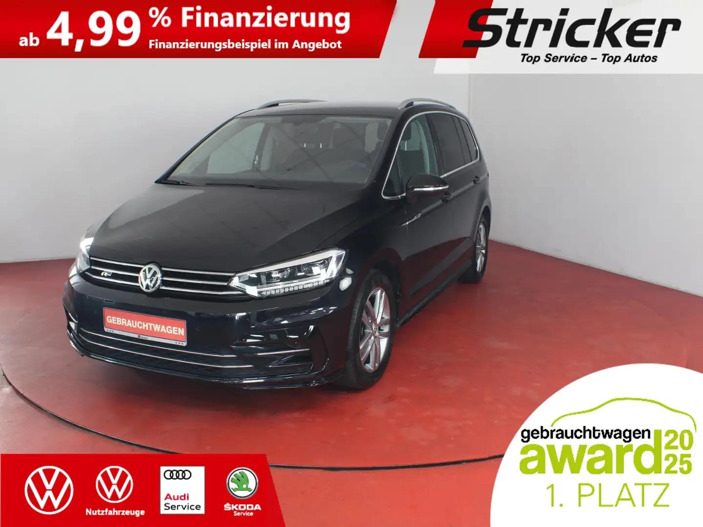 Volkswagen Touran R-Line 1.5TSI 261,-ohne Anzahlung Navi Bluetooth Schwarz - 1