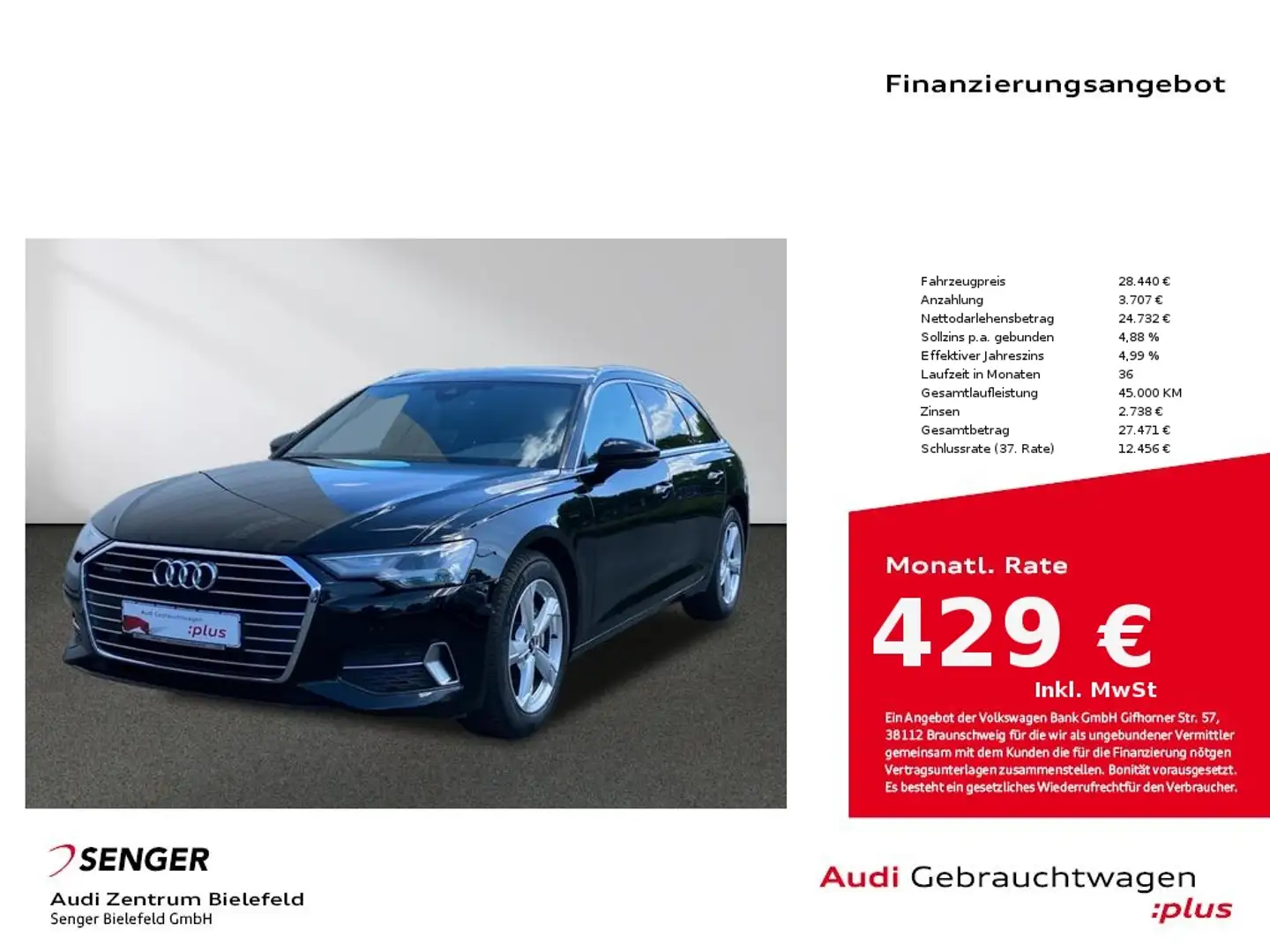 Audi A6 Avant Sport 40 TDI quattro Sitzh. MMI LED AHK Zwart - 1