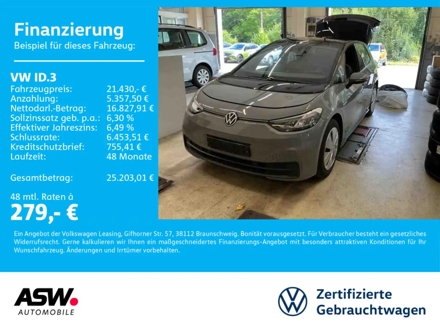 Volkswagen ID.3 Pro LED Navi PDC Wärmepumpe SHZ Stdhzg Grau - 1