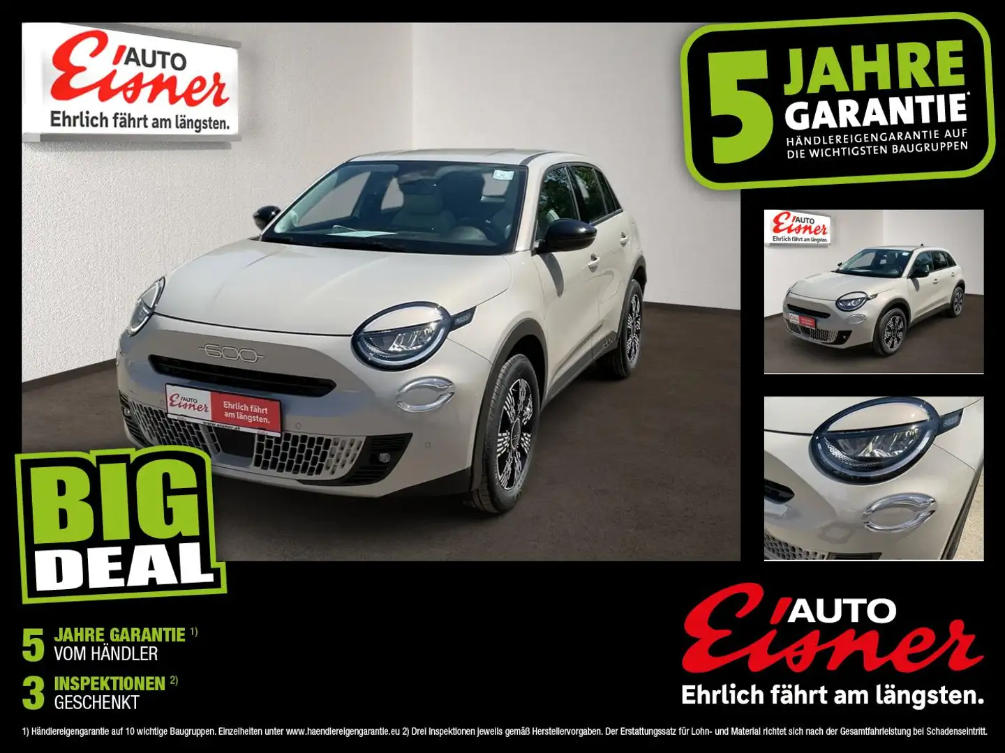 Fiat 600 1.2 Icon AUT DynLicht Fernlichtass. Kam. LED Grau - 1