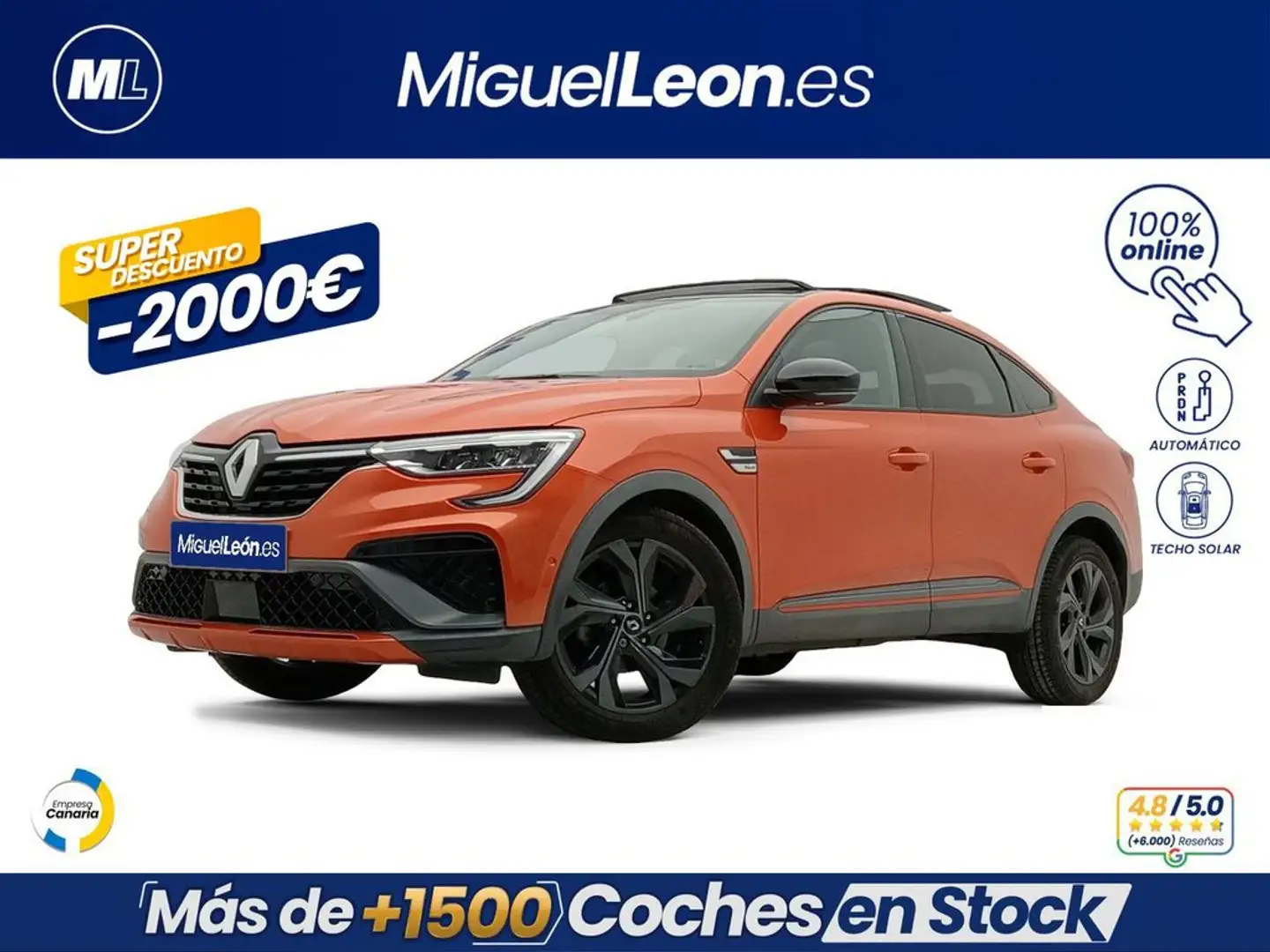 Renault Arkana 1.6 E-Tech R.S.Line Fast Track 105kW Naranja - 1