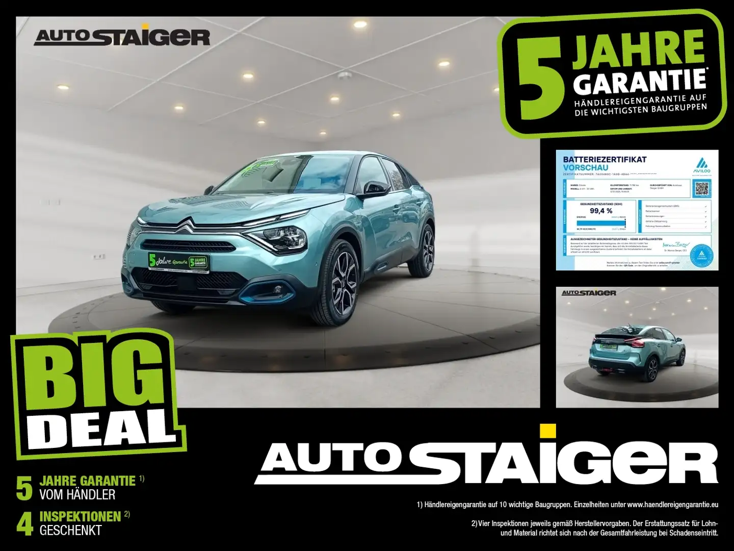 Citroen C4 Elektromotor Shine 360 Grad Kamera~DAB~ Bleu - 1