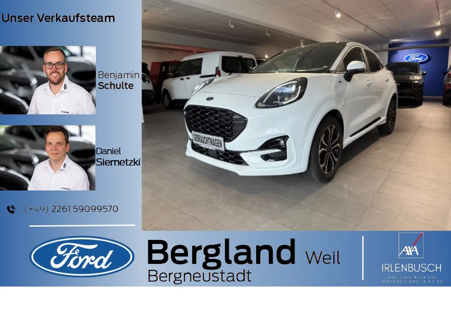 Ford Puma ST-LINE 1.0L 125PS MHEV Blanc - 1