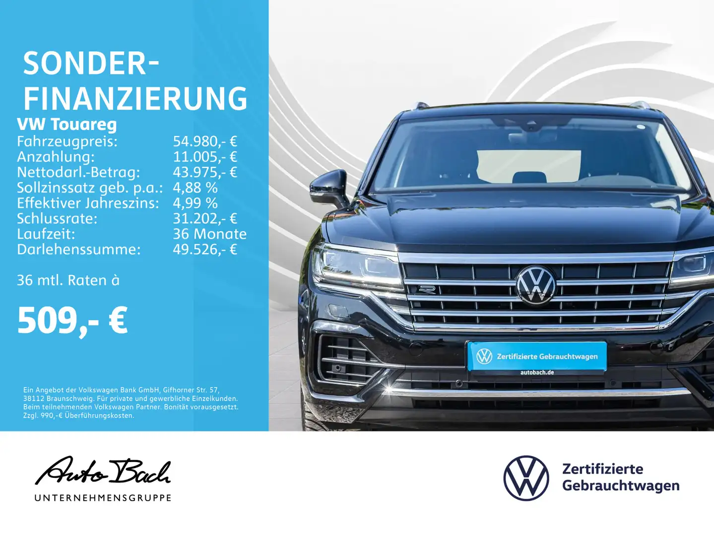 Volkswagen Touareg 3.0 V6 TDI Elegance R-Line, AHK, Navi, L Negru - 2