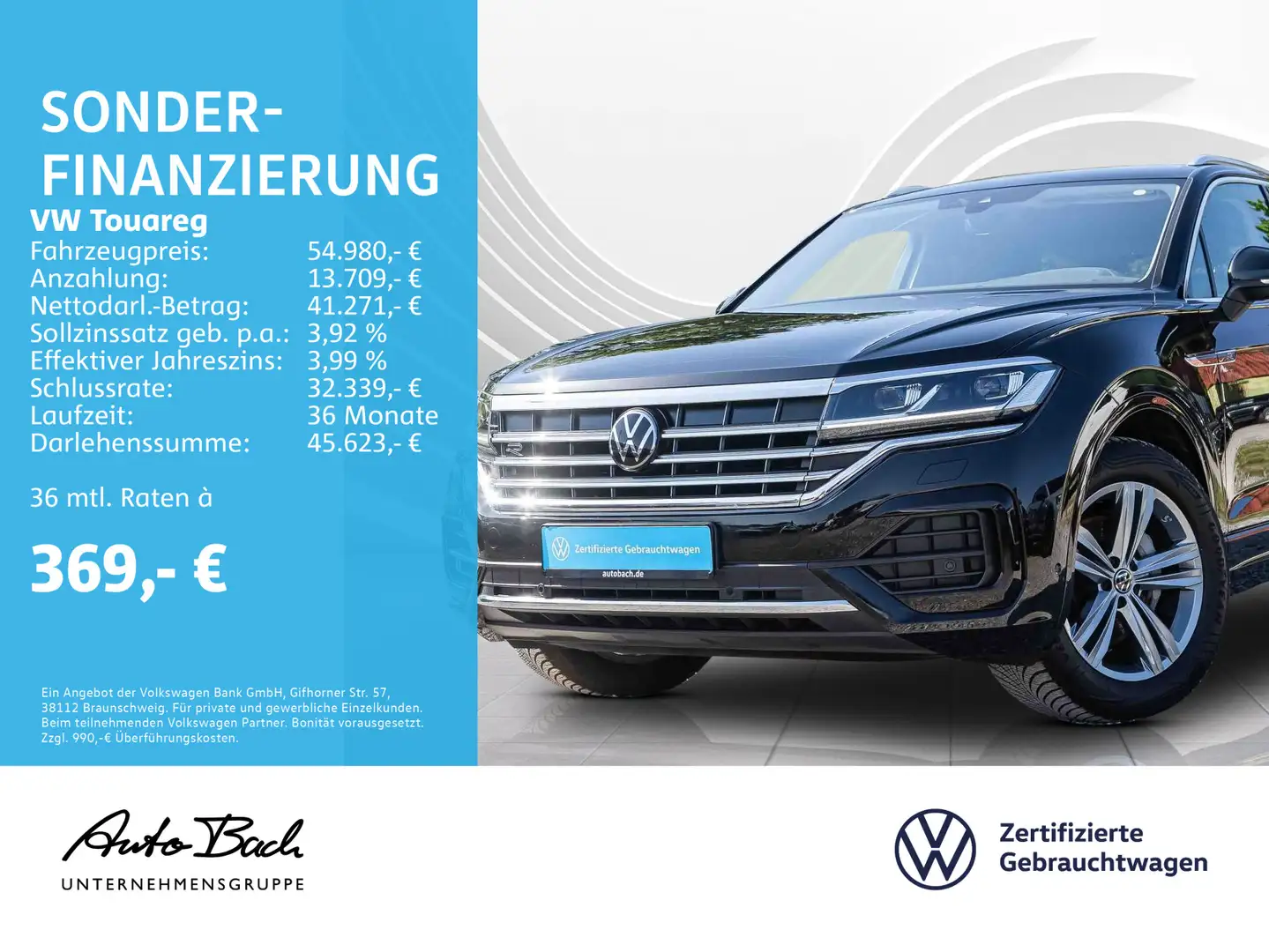 Volkswagen Touareg 3.0 V6 TDI Elegance R-Line, AHK, Navi, L Nero - 1