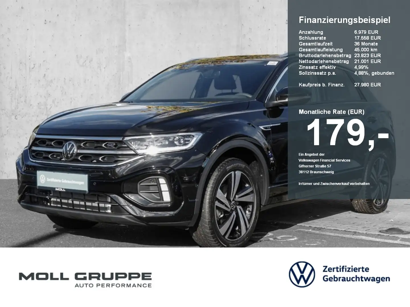 Volkswagen T-Roc 1.5 TSI R-Line ALU LED PLUS PDC Schwarz - 1