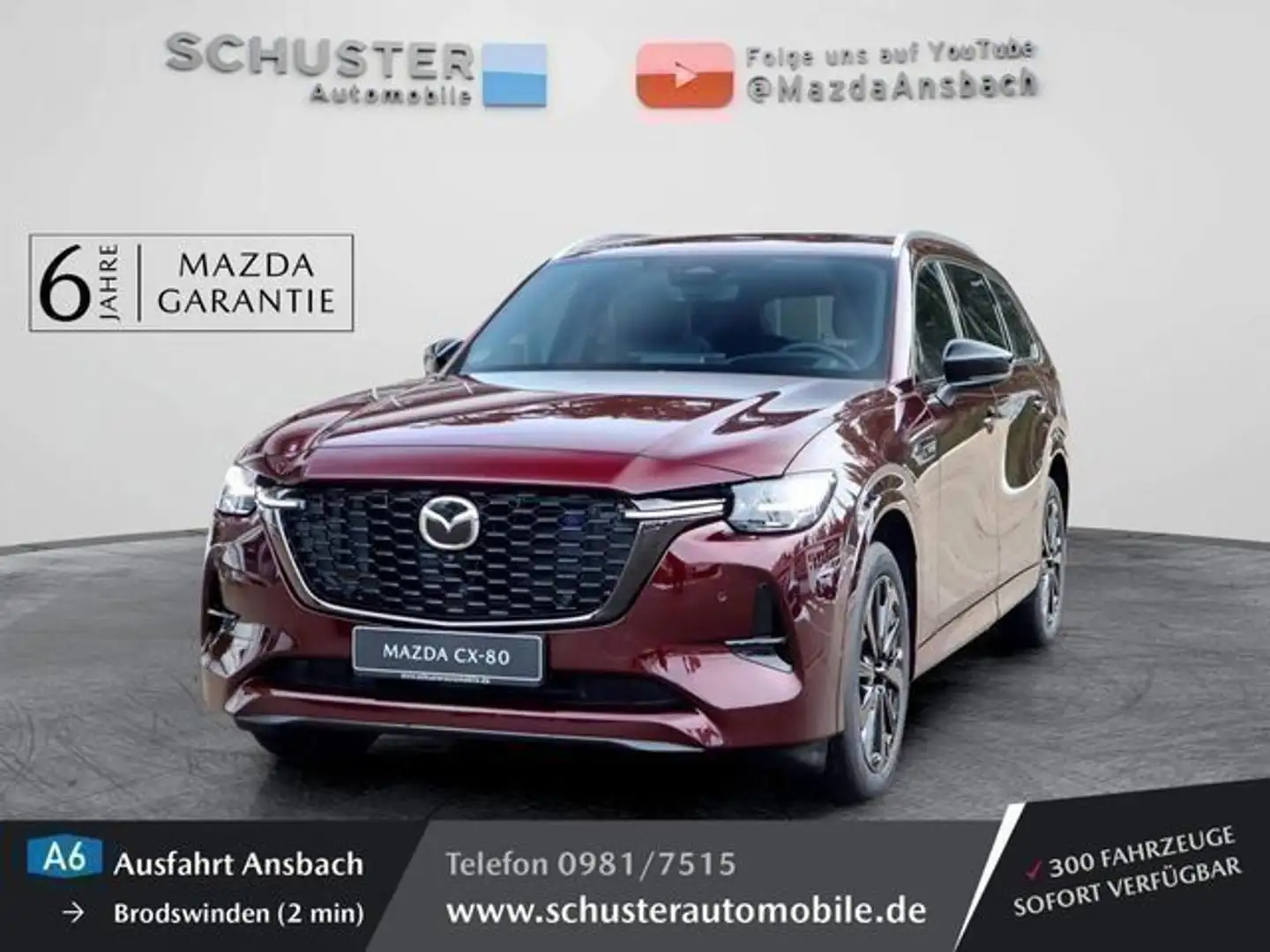 Mazda CX-80 Homura Plus 3,3l Vollausstattung / Panoram Rouge - 1