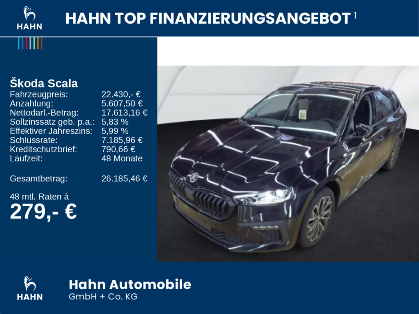 Skoda Scala 1.0TSI DSG Selection SHZ Matrix PDC Navi Schwarz - 2