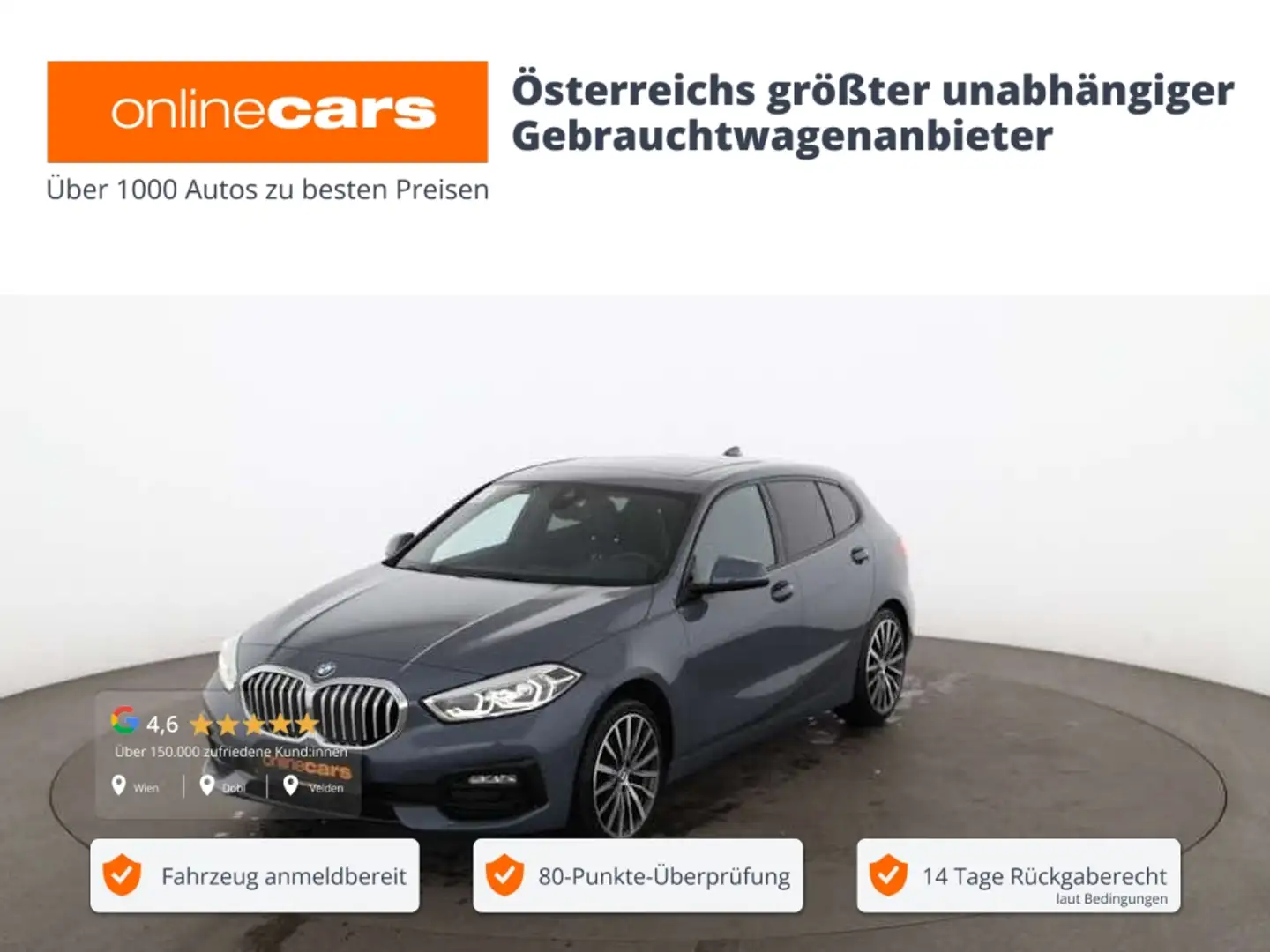 BMW 118 i Sport Line LED SKY NAVI LEDER SITZHZG TEMP Grau - 1