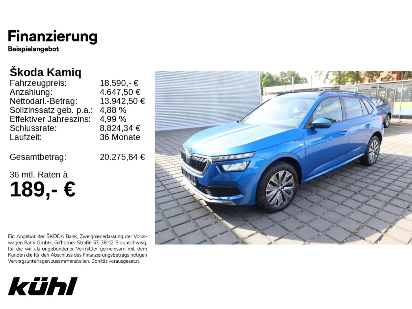 Skoda Kamiq 1.0 TSI Tour Blau - 1