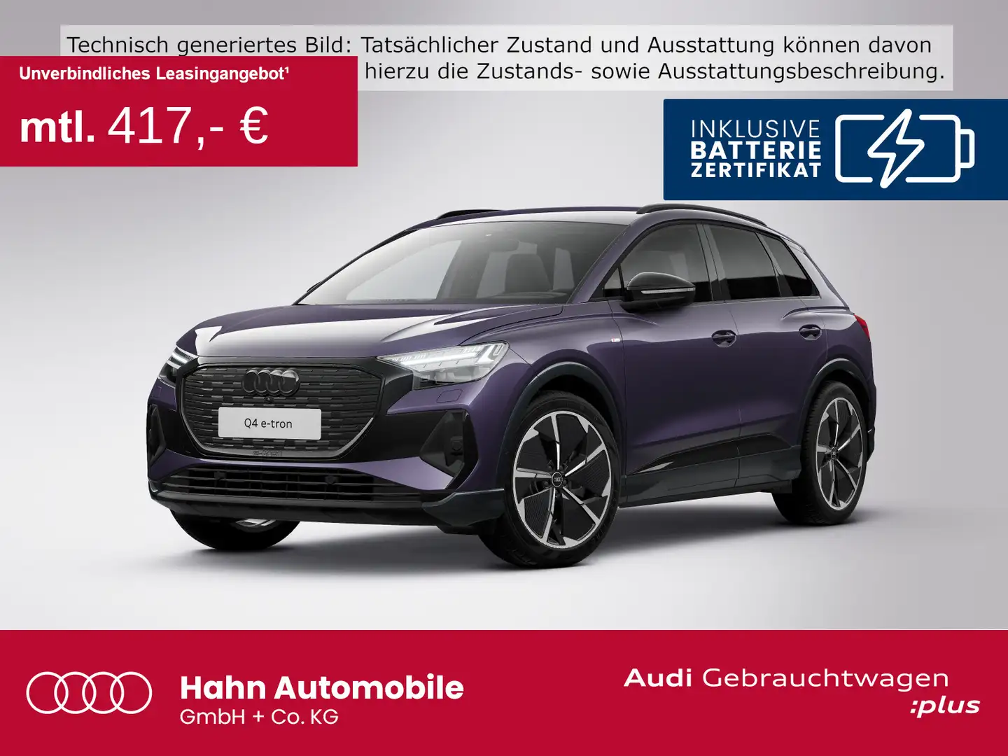 Audi Q4 e-tron 55 quattro S-trc S-Line AHK Matrix 360 Violett - 1