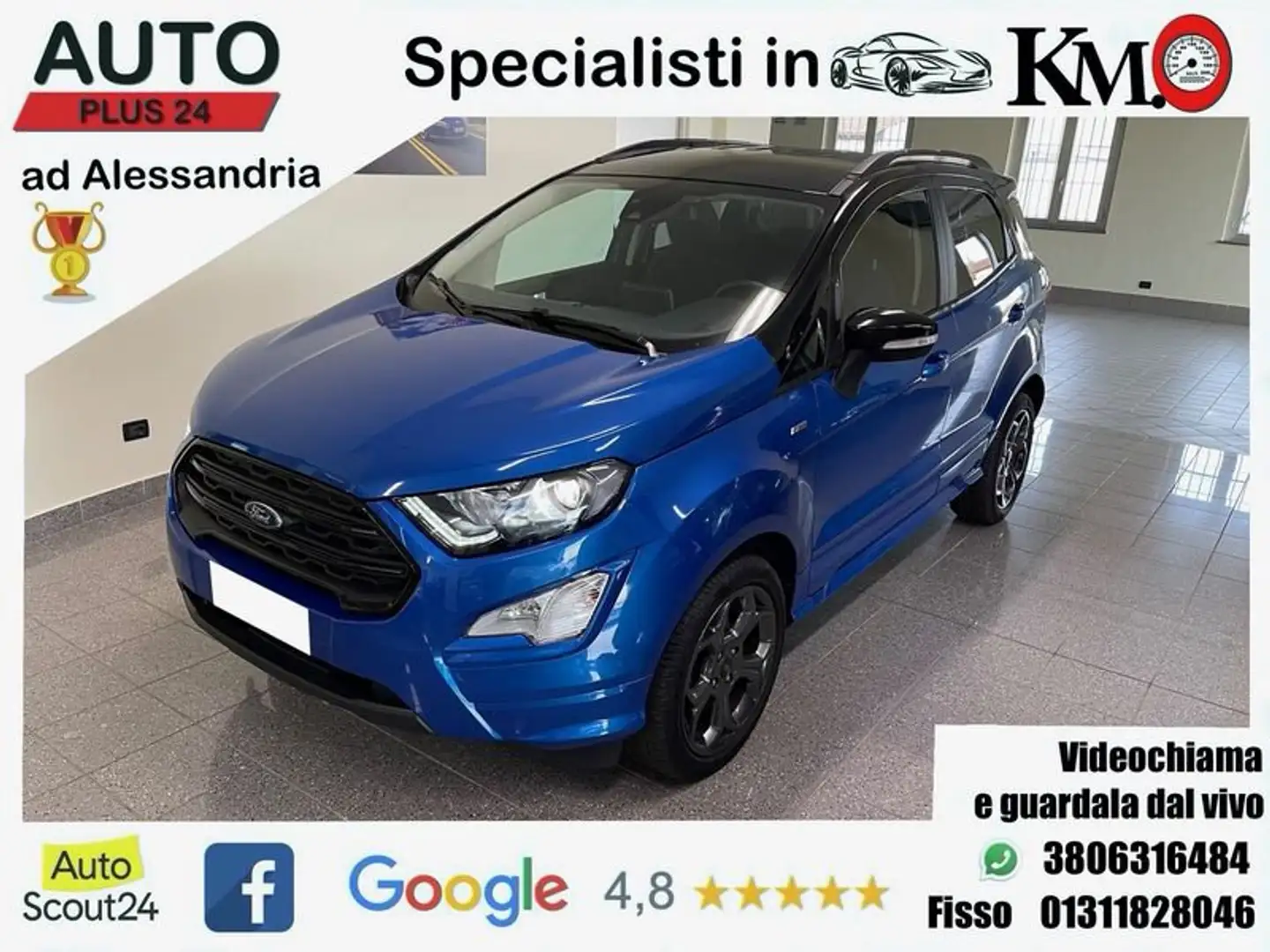 Ford EcoSport 1.0 EcoBoost 125cv ST-Line, "PROMO PLUS24". Bleu - 1