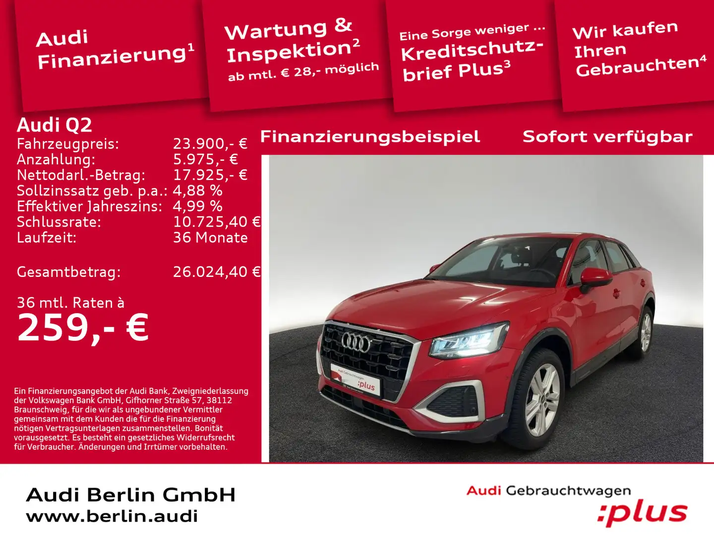 Audi Q2 Advanced 35 TFSI S tr. STDHZG RFK NAVI LED Rot - 1