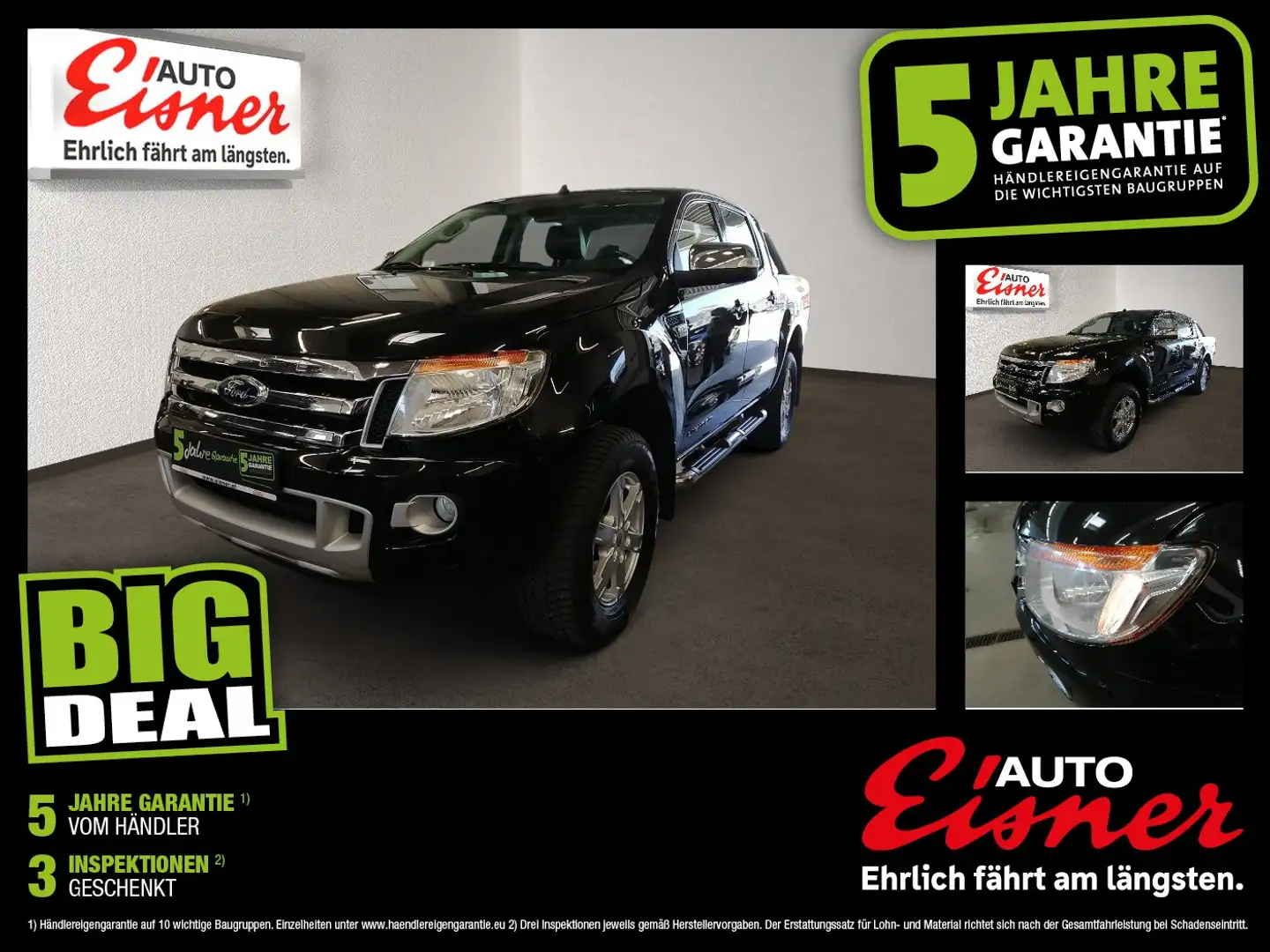 Ford Ranger 2.2 TDCi 4x4 DK Limited BIG DEAL Schwarz - 1