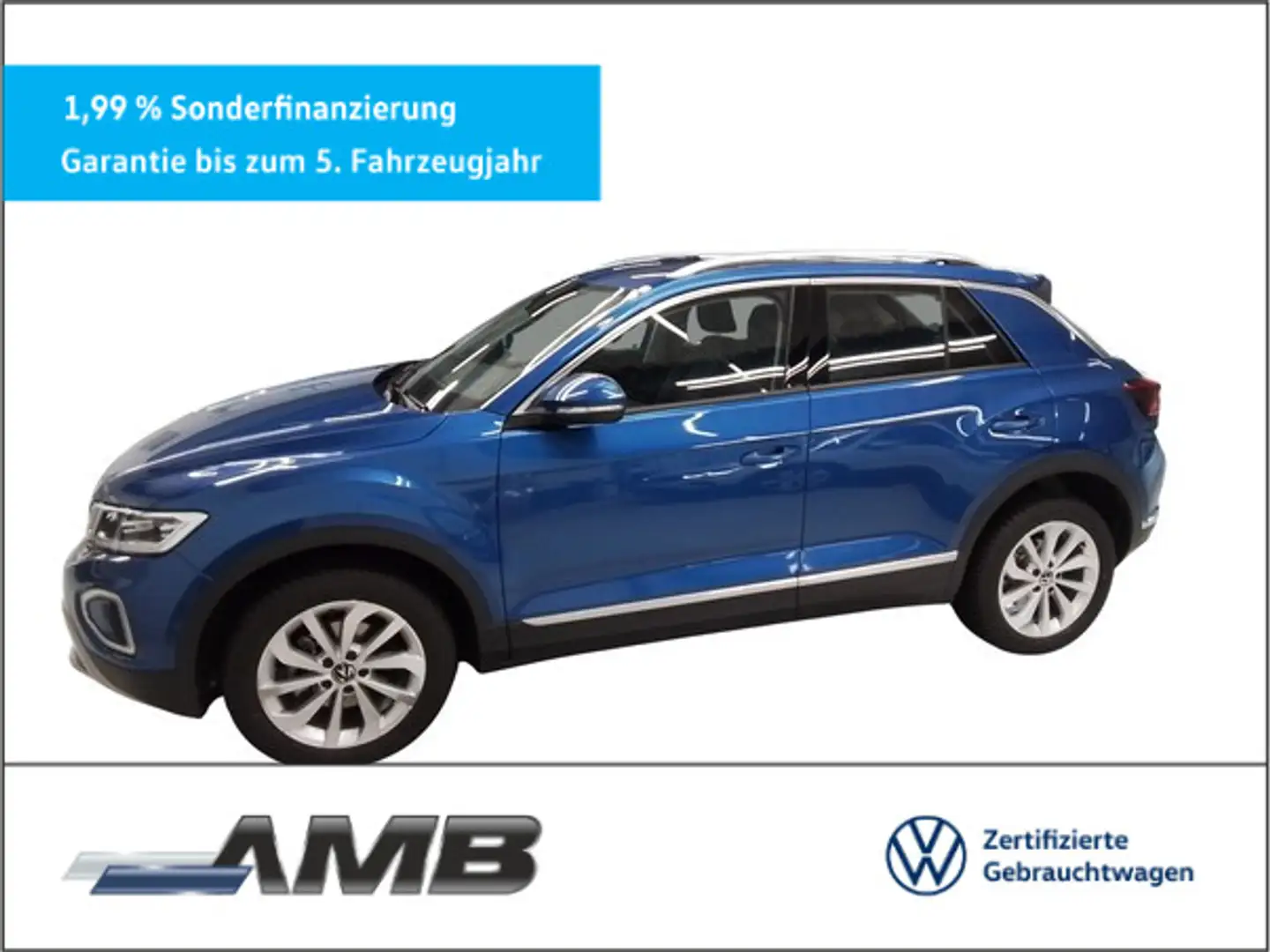 Volkswagen T-Roc Style 1.5 TSI DSG/AHK/Matrix/Standh/10.29G Blauw - 1