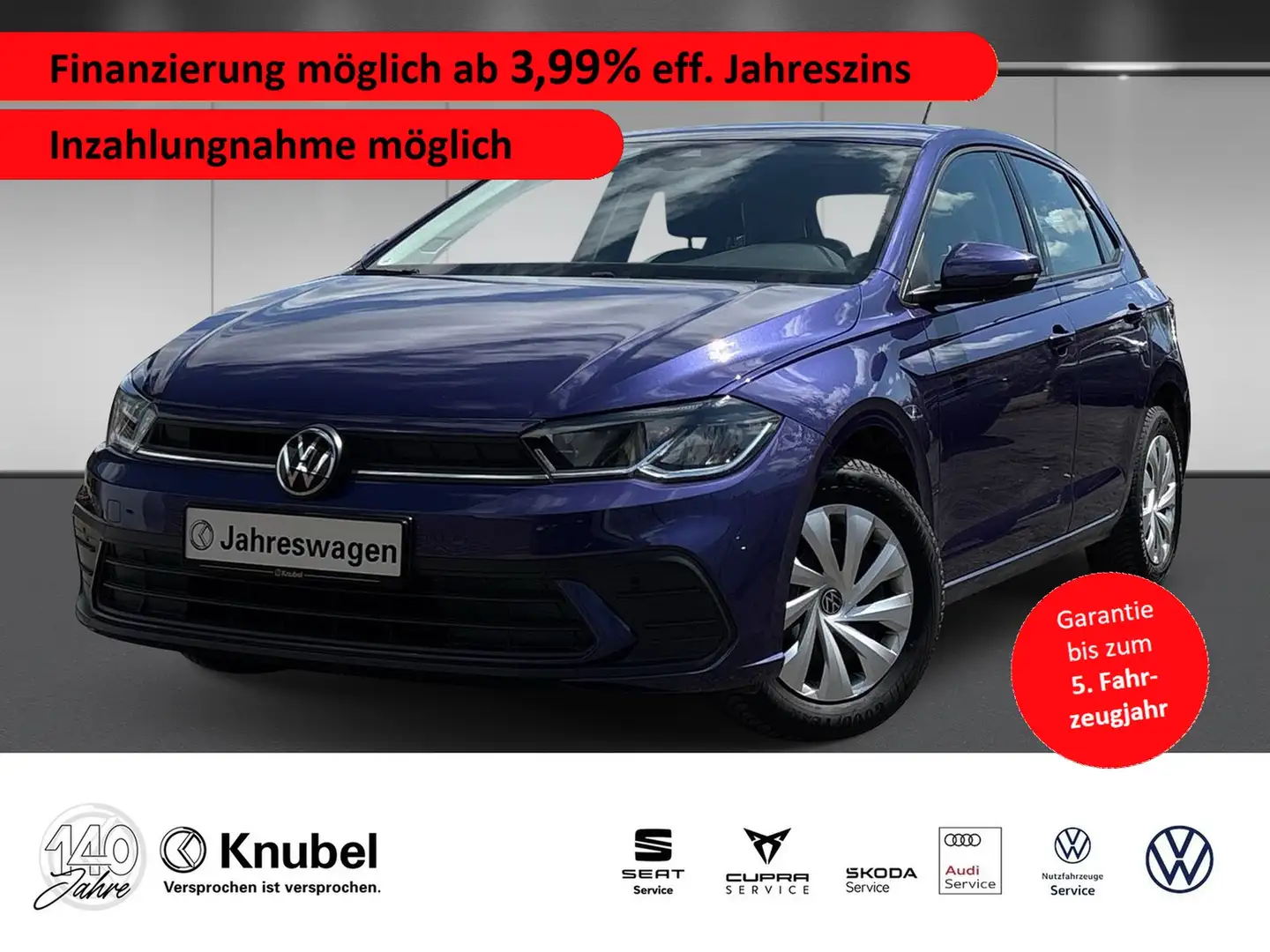 Volkswagen Polo Life 1.0 LED DAB+ Dig.Cockpit Ganzj.reifen Violett - 1