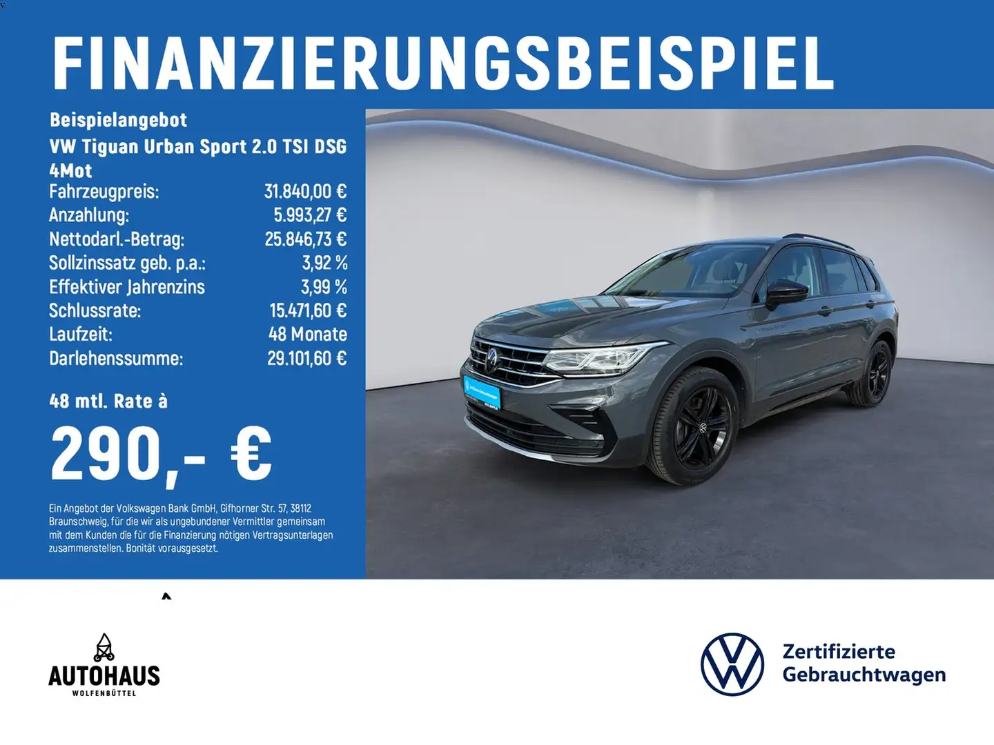 Volkswagen Tiguan Urban Sport 2.0 TSI DSG 4Mot AHK STANDH Gris - 2