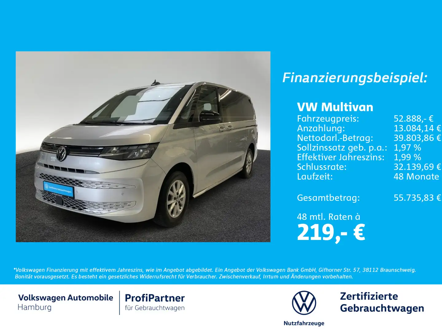 Volkswagen T7 Multivan 2.0 TDI Life lang DSG AHK Kamera LED Silber - 1