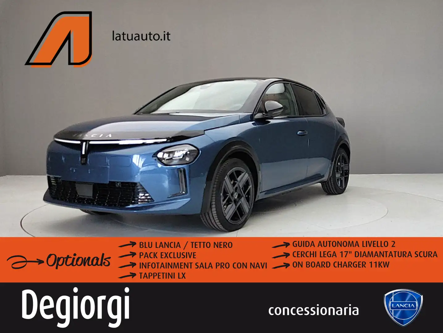 Lancia Ypsilon 156CV BEV 51KW LX (GUIDA AUTONOMA LIVELLO 2, INFO Blu/Azzurro - 1
