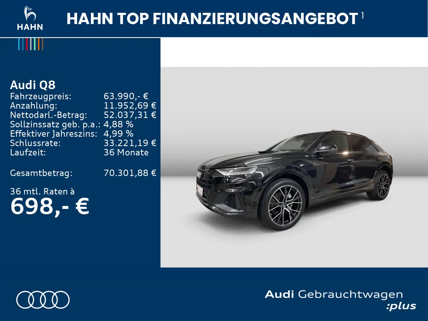 Audi Q8 55TFSI quat Tiptrnc S-line AHK Pano HD Matrix Noir - 2