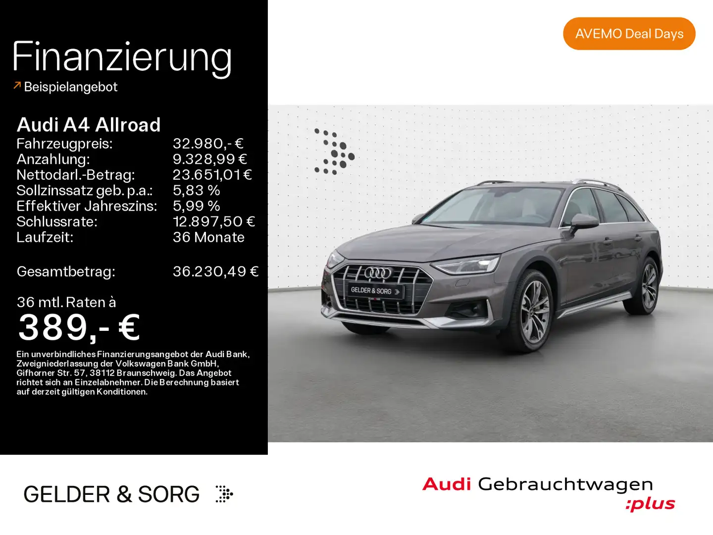 Audi A4 A4 allroad 40 TDI qu.Business*Navi+*Pano*CarPlay Grau - 1