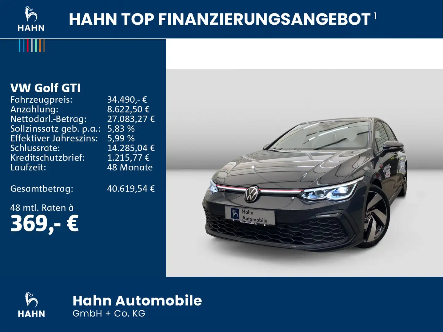 Volkswagen Golf GTI VIII 2.0 TSI DSG AHK ACC Kamera Pano Grau - 2