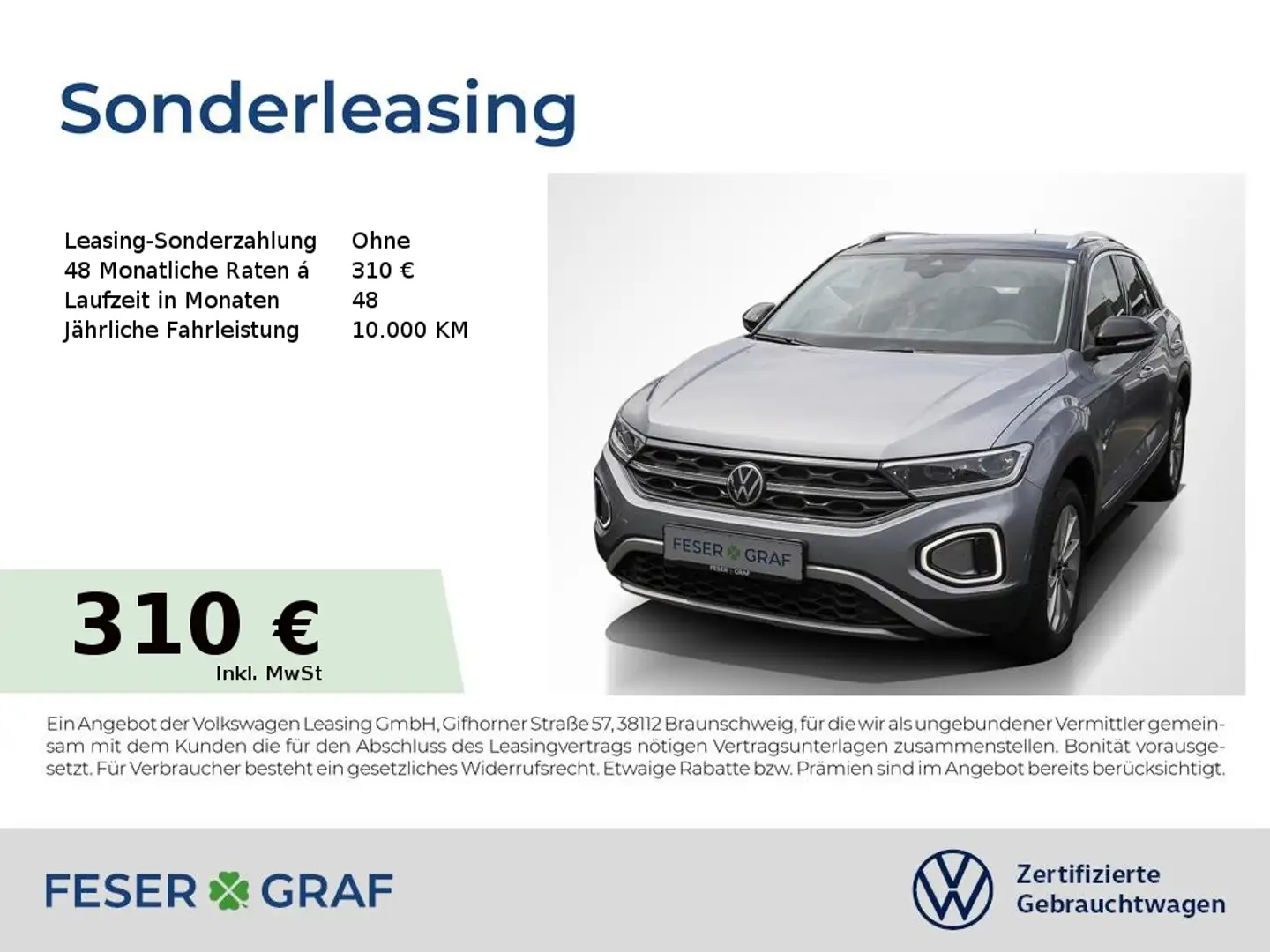 Volkswagen T-Roc Style 1.5TSI DSG Navi AHK LED SiHz Silber - 1